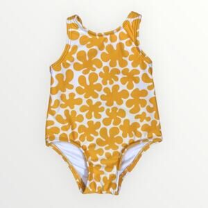 Marimekko x Target One Piece Swimsuit Baby 12M Yellow Floral Retro Print Summer